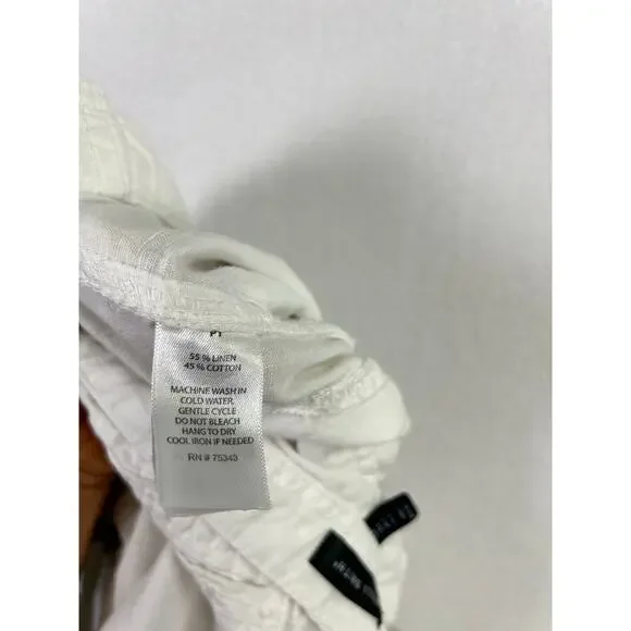 Woman's Willi Smith White Wide Leg Linen Blend Pants - Size 8 Beachy Resort - Picture 13 of 15